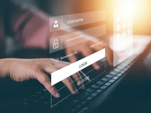 Keyboard and log in screen